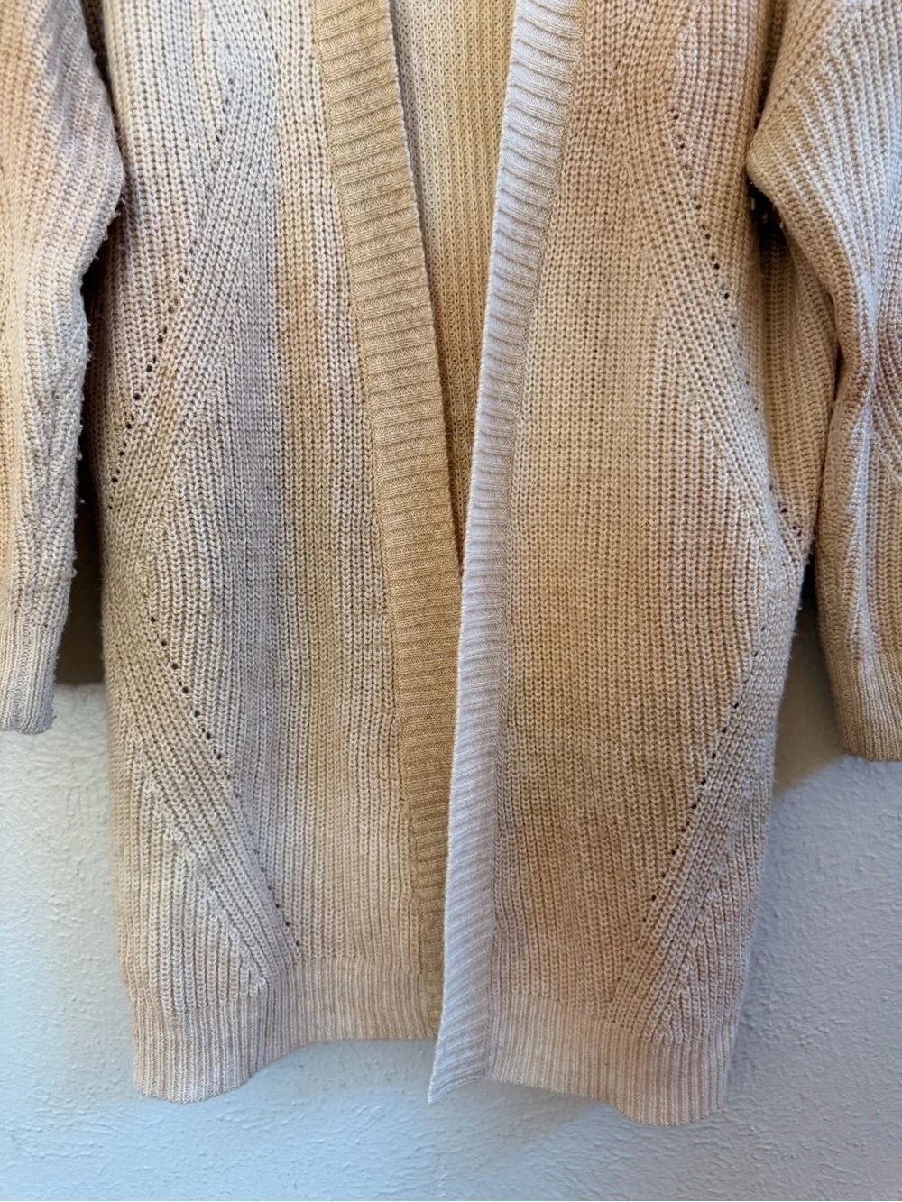 Torrid cream ombre long open cardigan